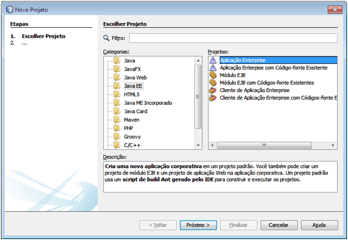 Criando um Projeto Enterprise no Netbeans (2)